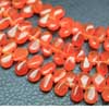 Natural Orange Carnelian Smooth Pear Drop Beads Strand Length is 8 Inches & Sizes from 8mm approx